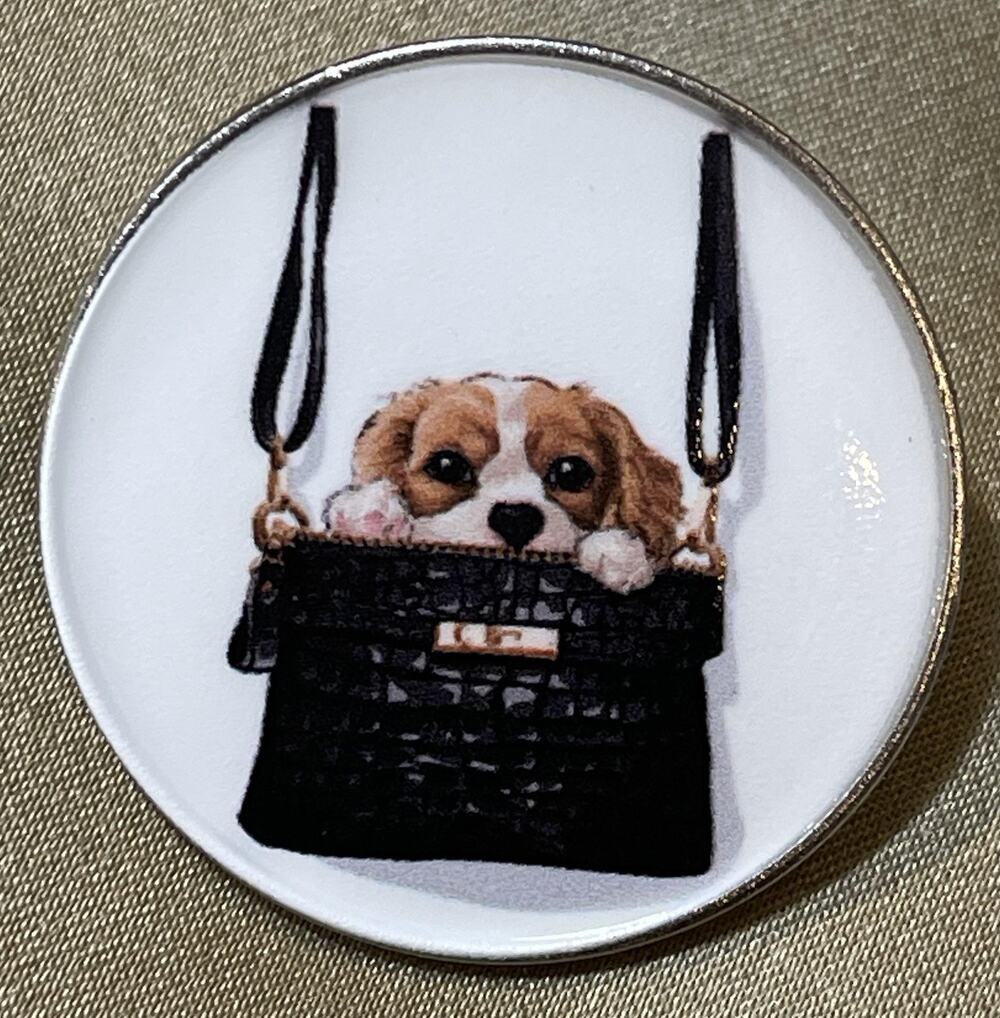 NWOT Puppy Dog In Purse Crossbody Bag Brooch Lapel Pin Emotional Support Animal